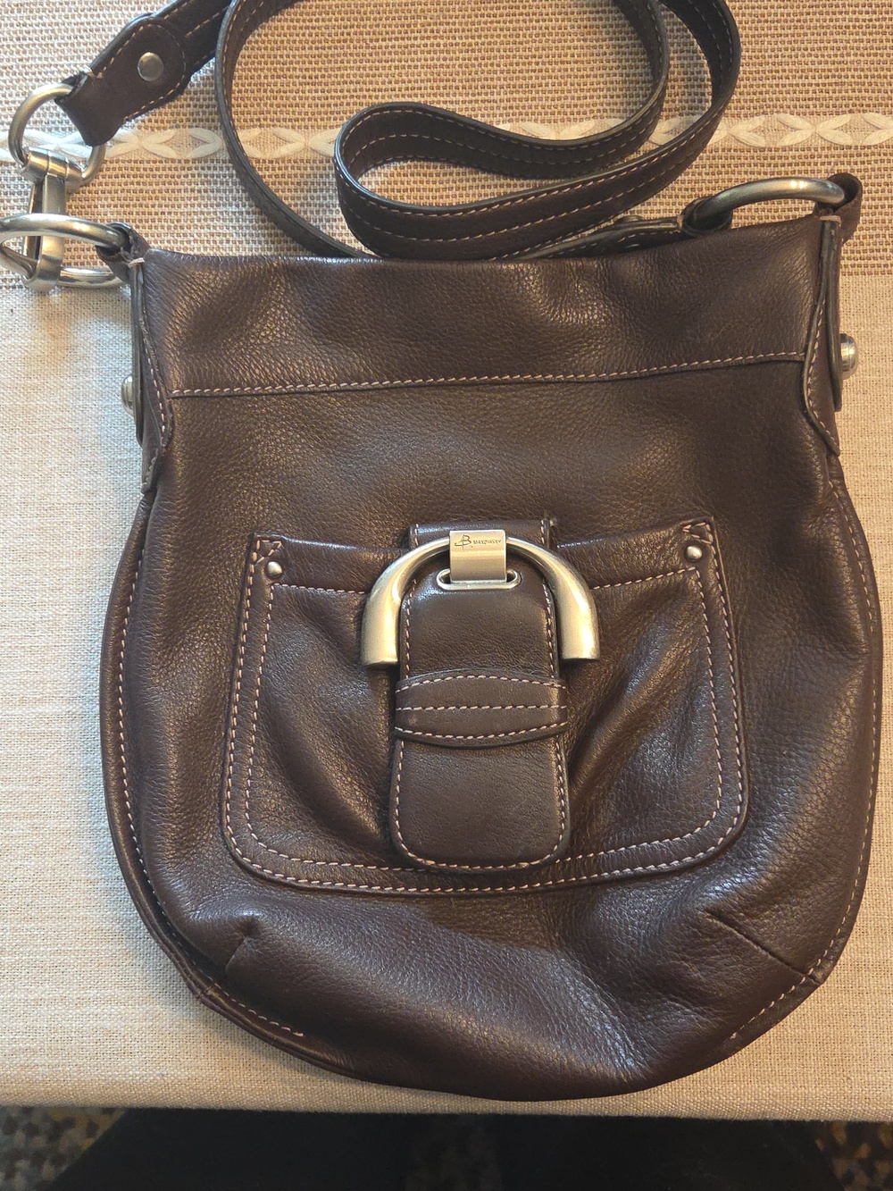 B. MAKOWSKY Dark Brown Leather Shoulder Bag - Women's Crossbody